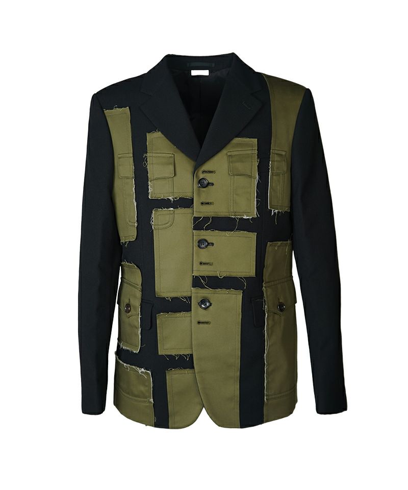 ＜COMME des GARCONS HOMME PLUS＞ウールカバートクロス×綿チノクロス ジャケット (PP-J012-051)