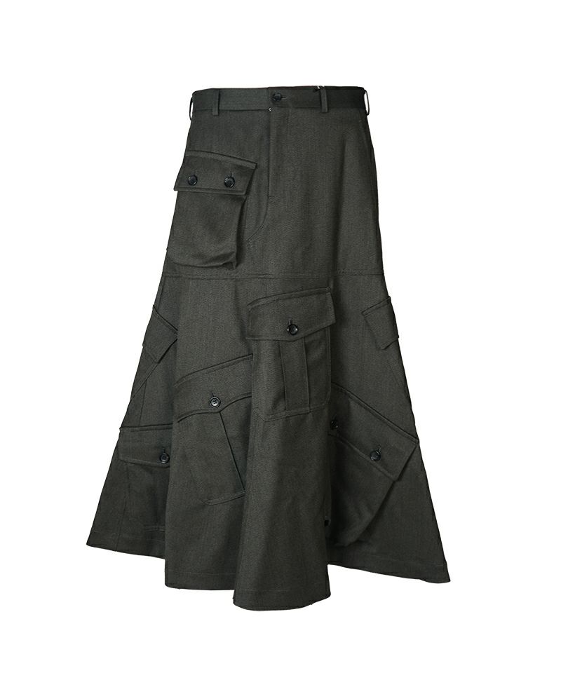 ＜COMME des GARCONS HOMME PLUS＞ウール歪カルゼ スカート (PP-A001-051)