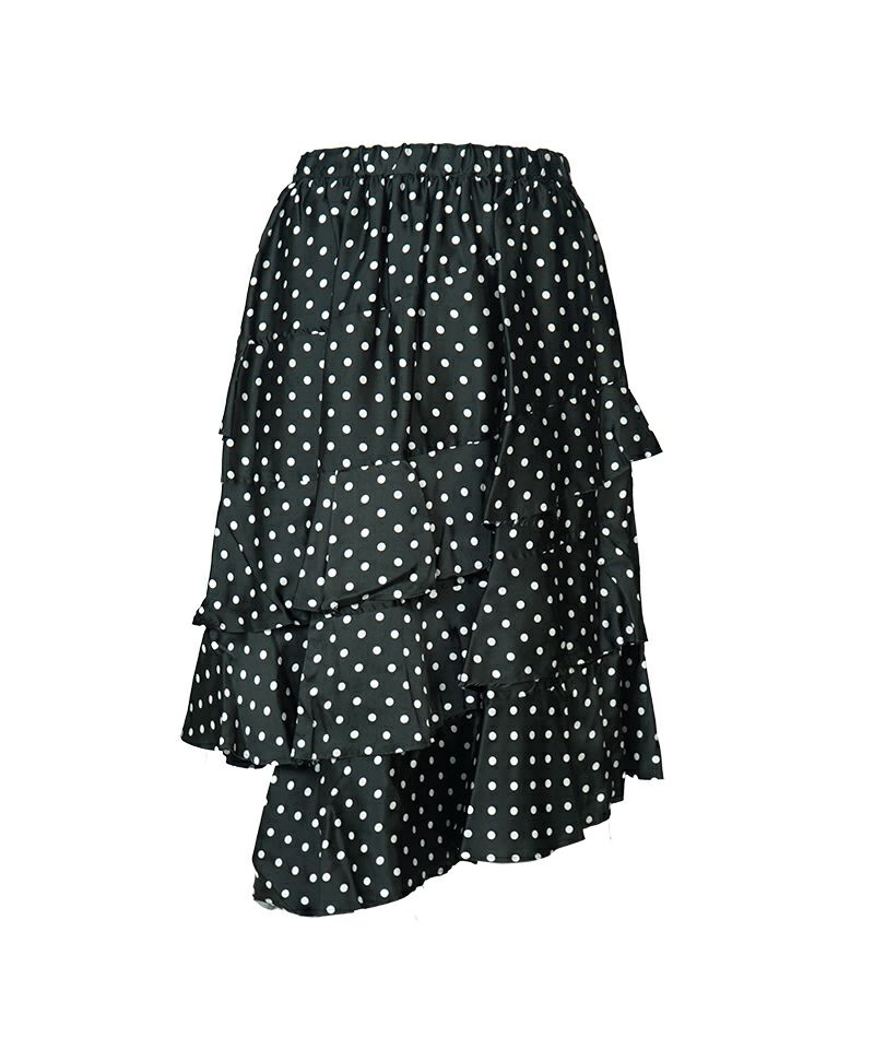 ＜BLACK COMME des GARCONS＞レーヨンサテン水玉プリント スカート (1P-S003-052)