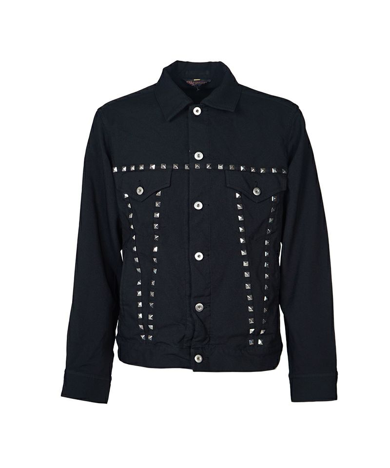 ＜BLACK COMME des GARCONS＞エステルギャバジン／スタッズ製品後加工 ジャケット (1P-J002-052)