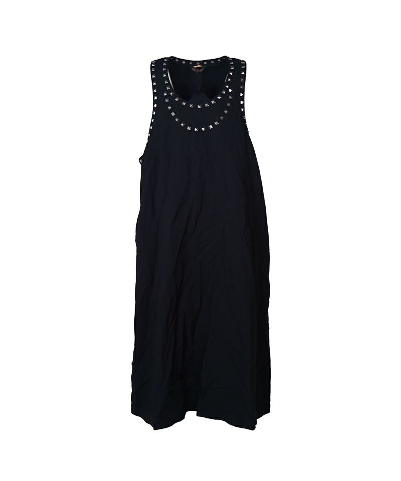 ＜BLACK COMME des GARCONS＞エステルギャバジン／スタッズ製品後加工 ドレス (1P-A001-052)