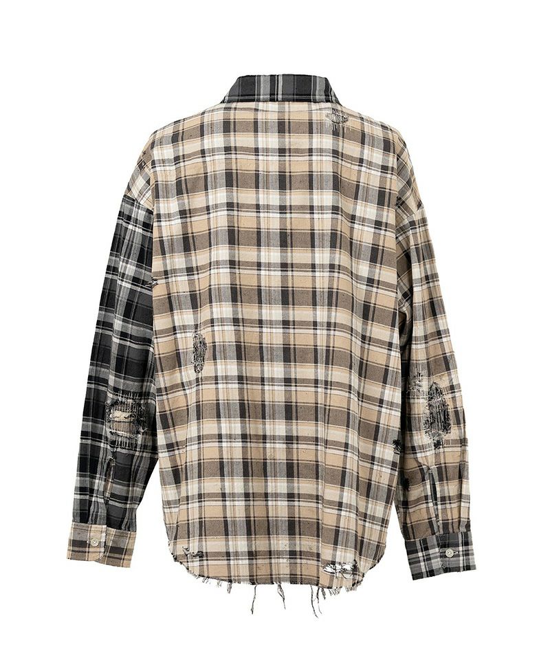 KAMIYA＞Repaired Crazy Checked Shirt | MAKES ONLINE STORE