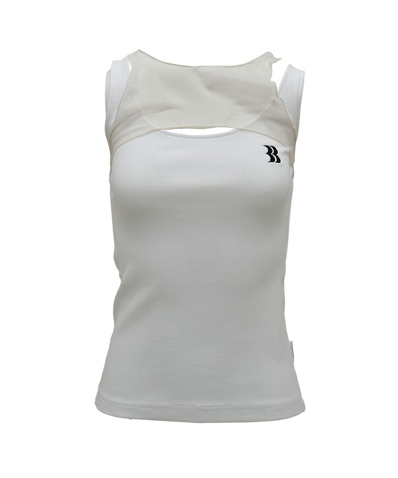＜BASICKS＞Sheer Layered Tank-top