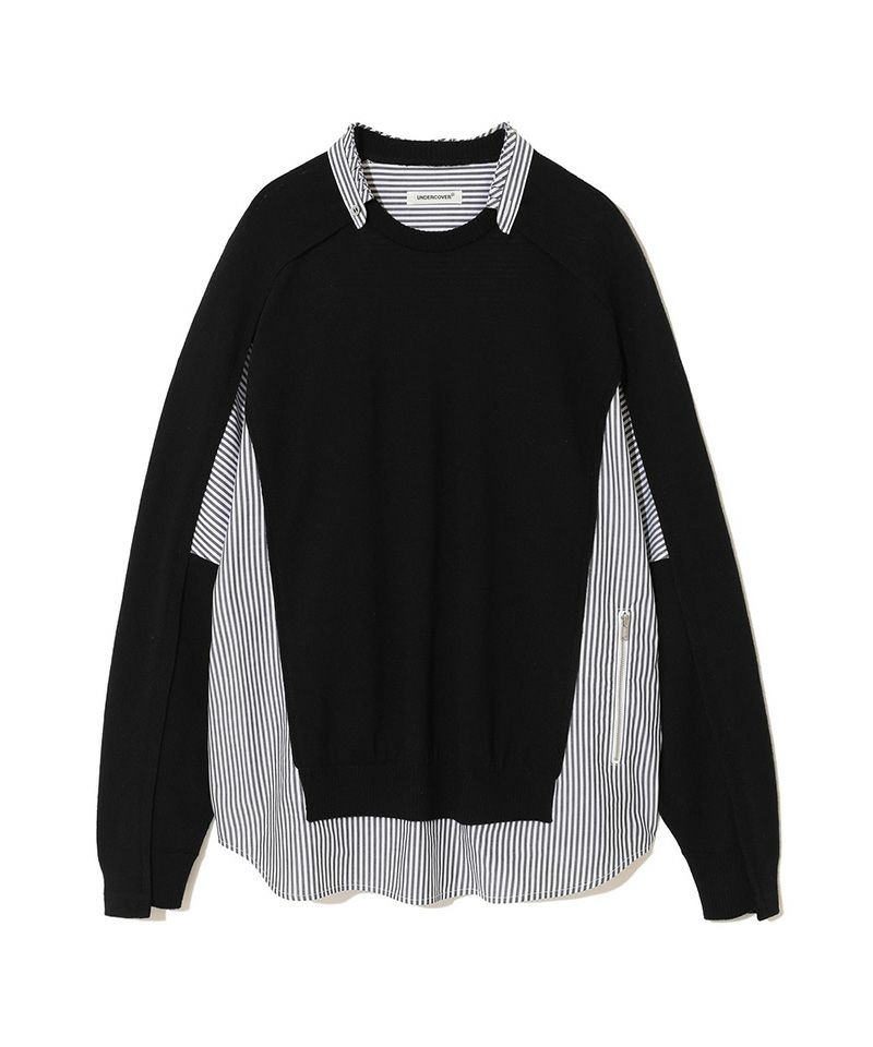 UNDERCOVER＞コットンドレスシャツ切り替え PO ニット(UP2E1903-2