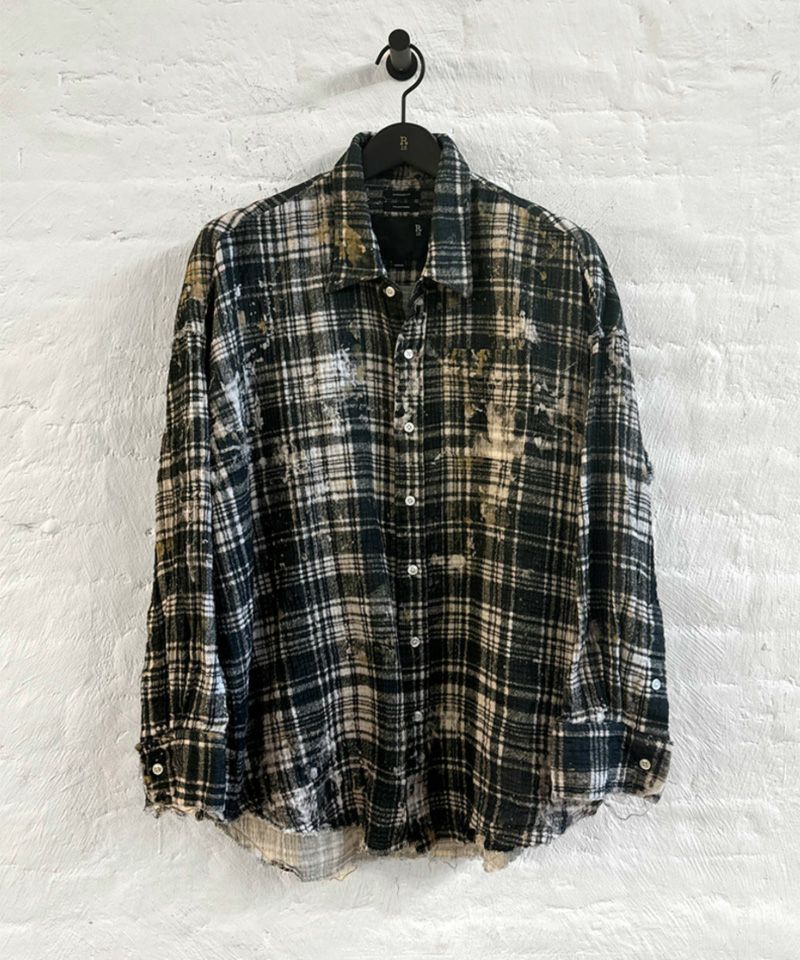 R13＞SHREDDED SEAM DROP NECK SHIRT | MAKES ONLINE STORE