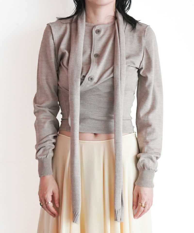 ＜LEMAIRE＞TWISTED CARDIGAN WITH SCARF