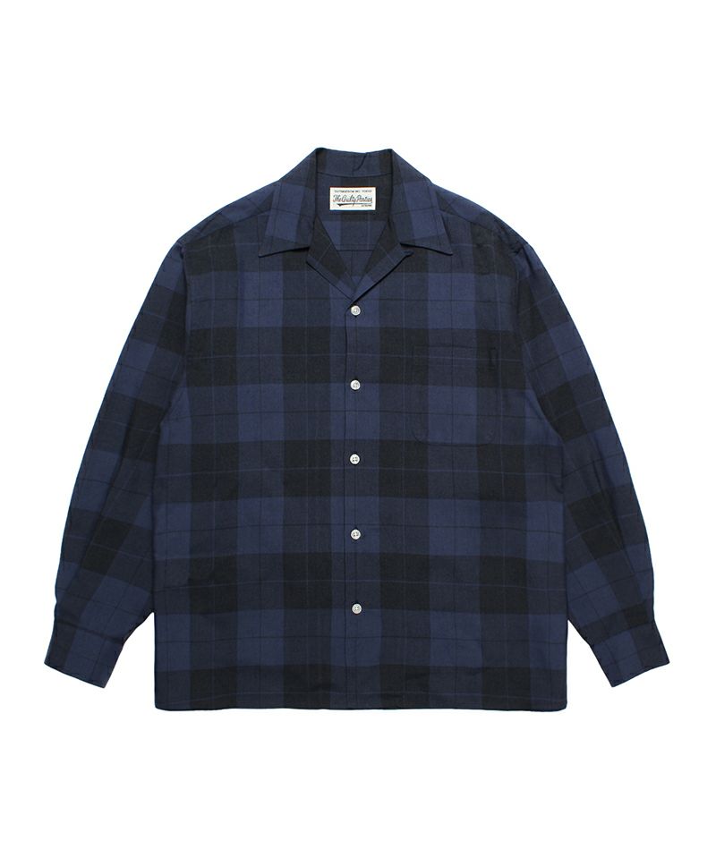 ＜WACKO MARIA＞OMBRE CHECK OPEN COLLAR SHIRT L/S