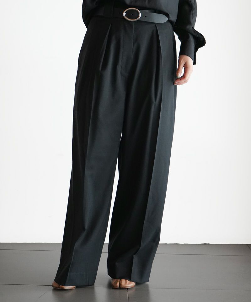 ＜CINOH＞T/W TWILL HIGH WAIST TWO TUCK PANTS