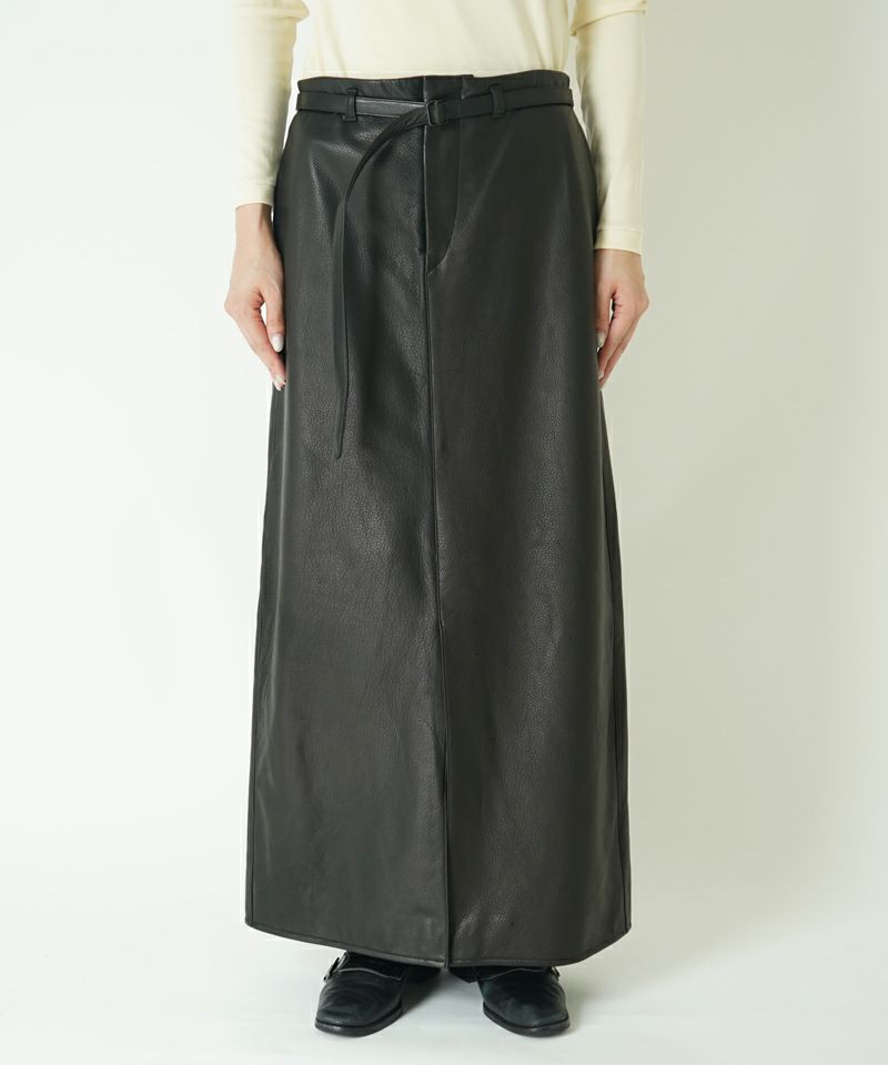 Steer Leather Belted Skirt