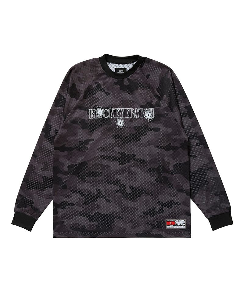 BlackEyePatch＞GUNSHOT STENCIL L/S GAMESHIRT | MAKES ONLINE