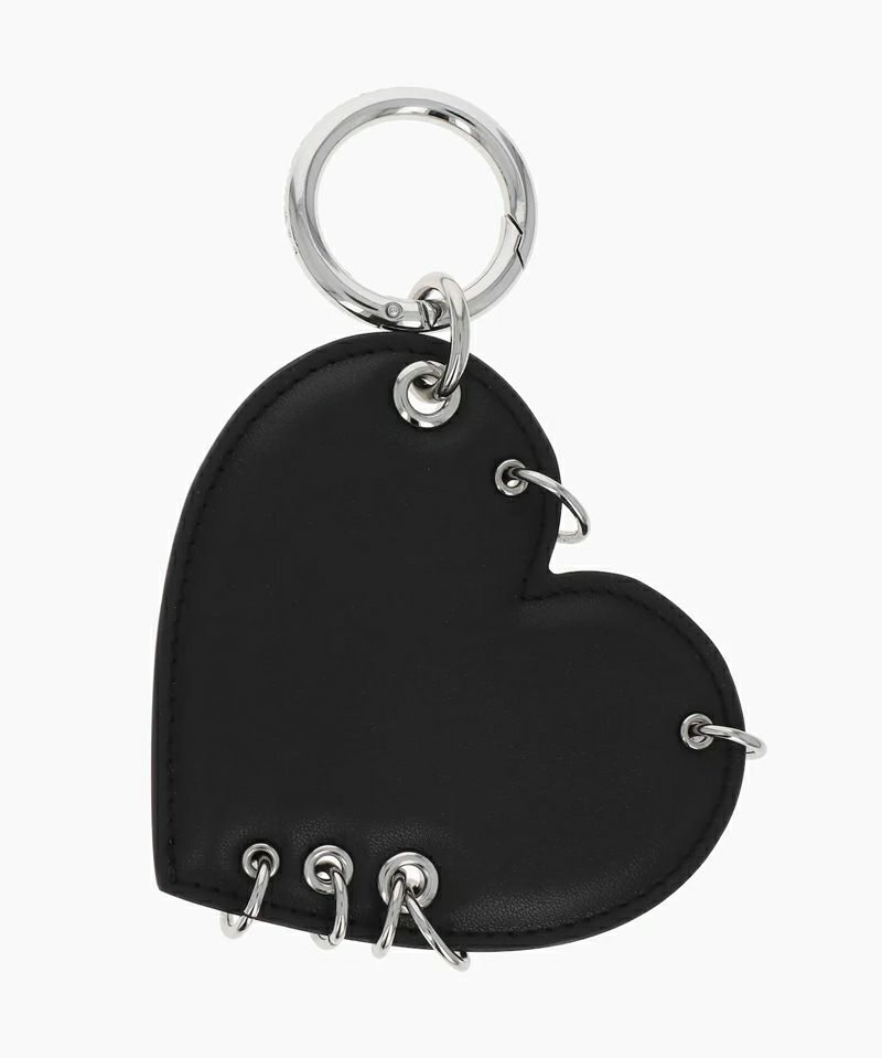HEART BLK NAPPA KEYCHAIN