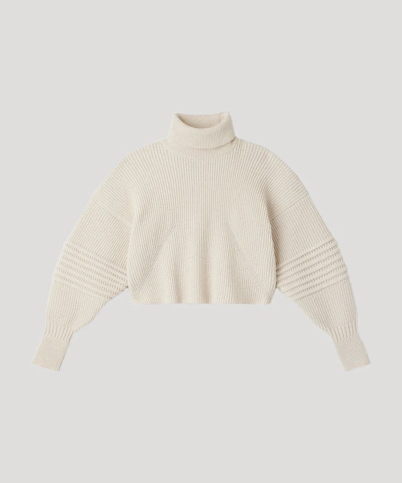 LOW GAUGE GLITTER HIGHNECK CROPPED PULLOVER