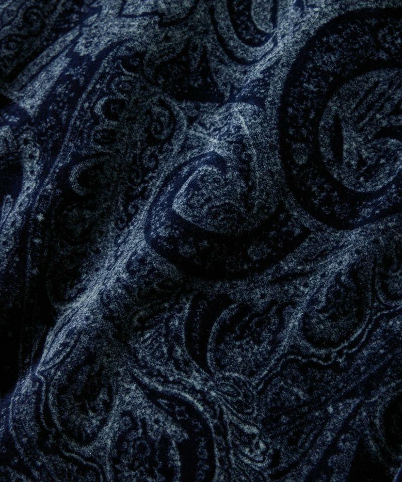 GOLD＞PAISLEY PATTERN INDIGO VELVETEEN OPEN SHIRT | MAKES ONLINE STORE