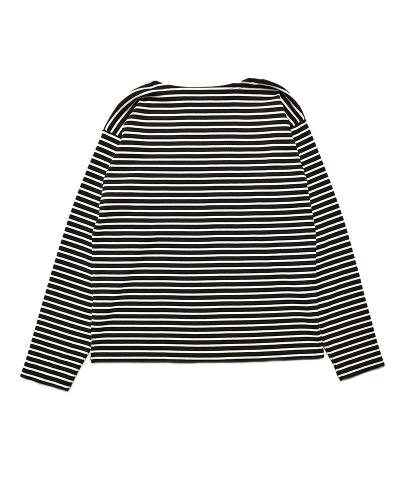 ＜MINEDENIM＞Marine Border Boatneck L/S T-SH