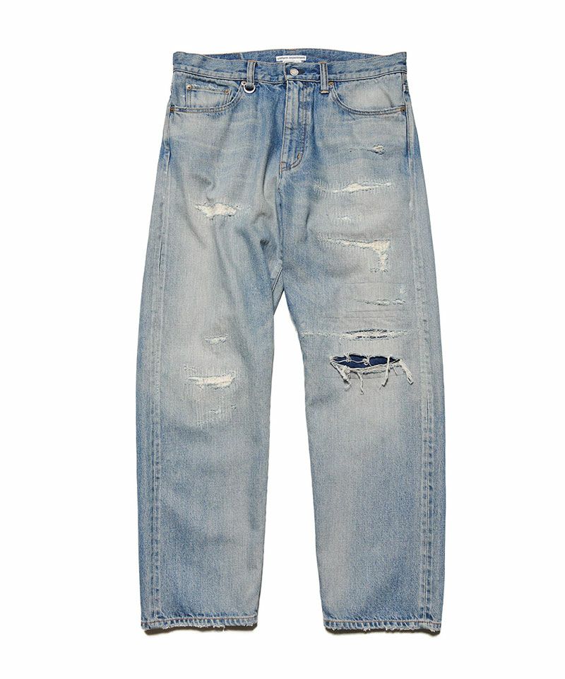 ＜uniform experiment＞DAMAGED DENIM REGULAR-FIT JEANS