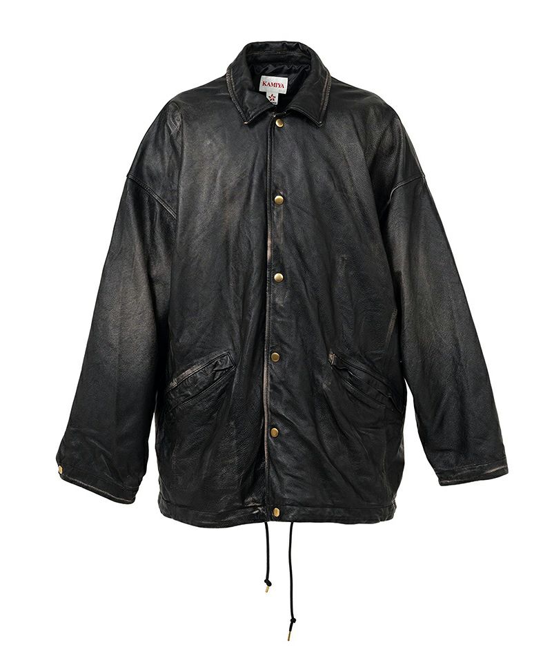 ＜KAMIYA＞Distressed Leather Coach Jacket
