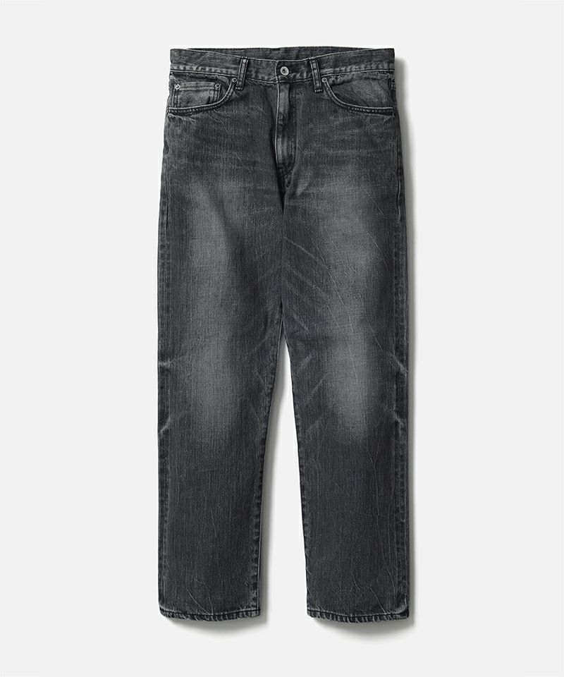 ＜NEIGHBORHOOD＞BLACK DENIM WASHED SLIM STRAIGHT PANTS