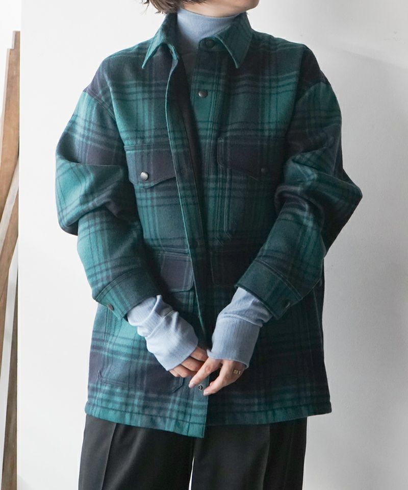 ＜HYKE＞PLAID WORK JACKET