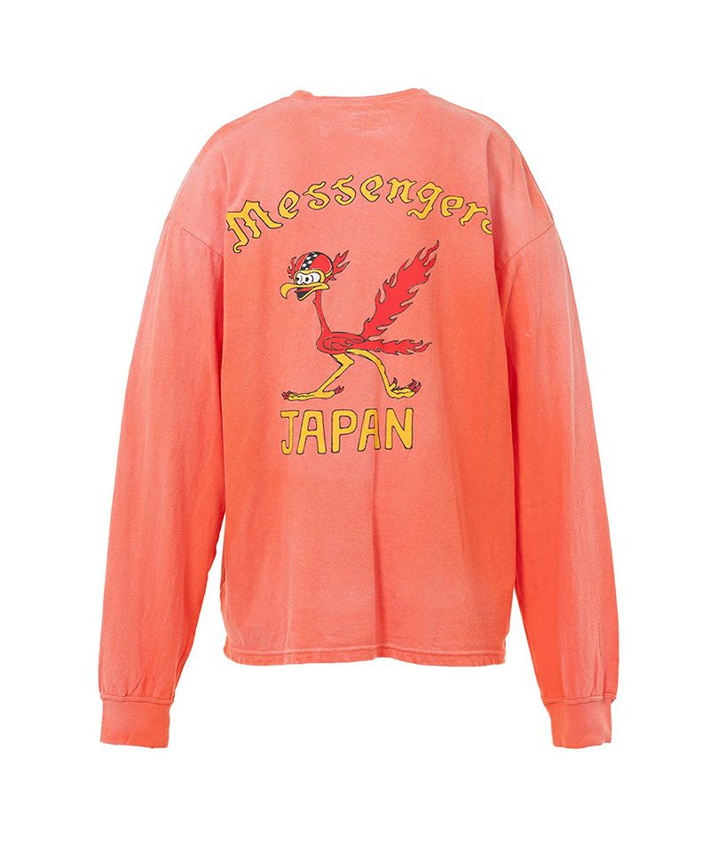 ＜KAMIYA＞“Messenger Bird”Distressed L/S PocketT