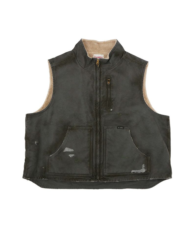 ＜KAMIYA＞BORO Boa Lining Duck Vest