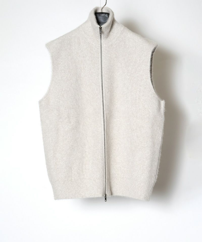 トップス RAINMAKER FOX CASHMERE ZIP-UP VEST RAINMAKER＞FOX CASHMERE ZIP-UP VEST | MAKES ONLINE STORE