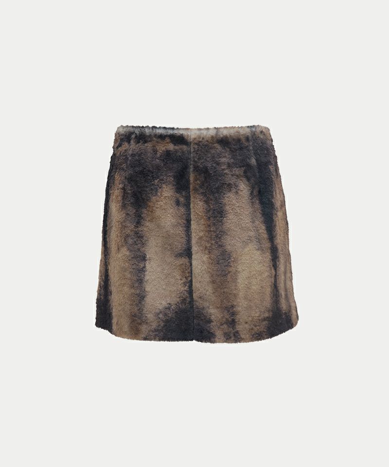 ＜INSCRIRE＞Print Fur Mini Skirt (IC252DAI25AWSK71BCS)