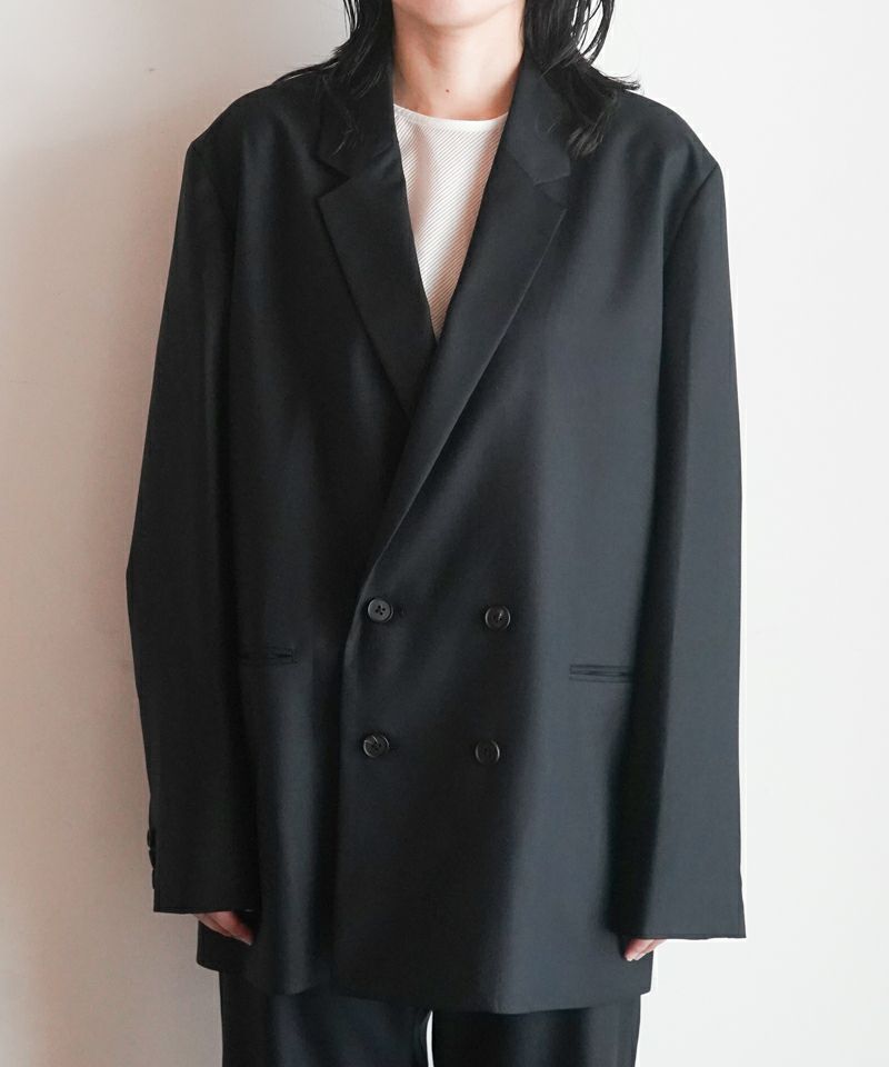seya.＞SEYA.TAILORED W JACKET REFINED CASHMERE SILK TWILL