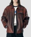 ＜RASSVET＞VINTAGE LEATHER JACKET