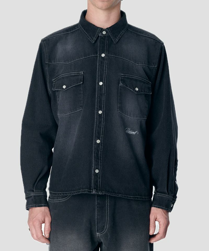 ＜RASSVET＞SPOT WASH LOOSE FIT DENIM SHIRT WOVEN