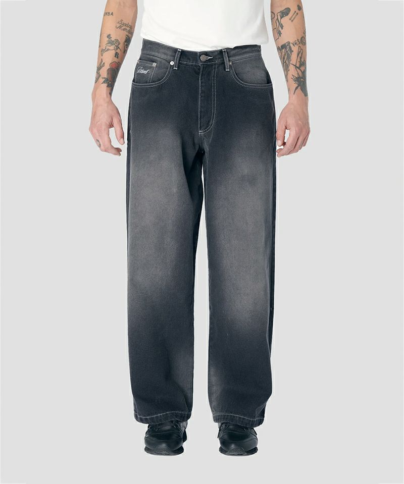 RASSVET＞SPOT WASH BAGGY DENIM PANTS WOVEN | MAKES ONLINE STORE