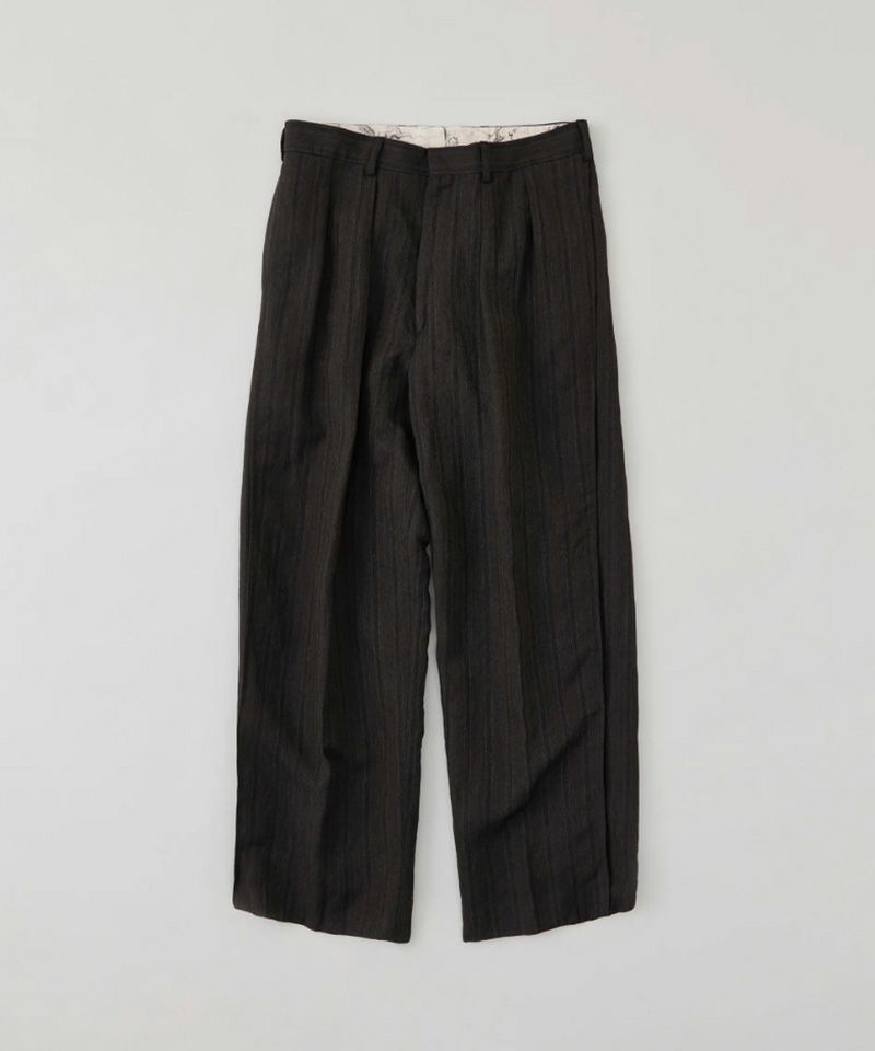＜NICENESS＞S.SCHENKER / (ウールリネンストライプフライングＶトラウザー)