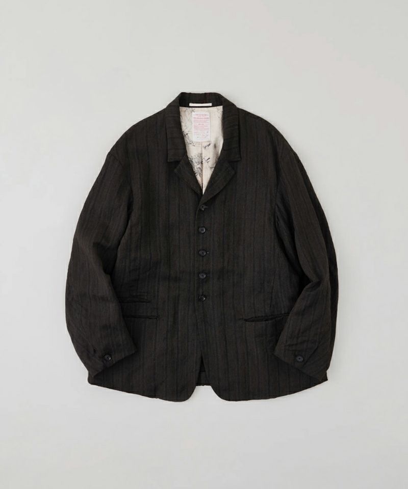 ＜NICENESS＞S.SLASH / (ウールリネンストライプアーミッシュジャケット)