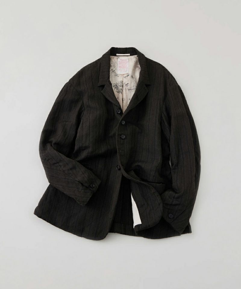 NICENESS＞S.SLASH / (ウールリネンストライプアーミッシュジャケット