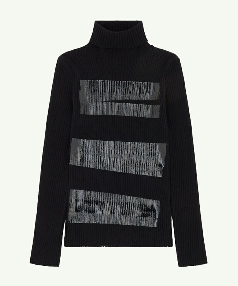 テープドウール タートルネック ドレス