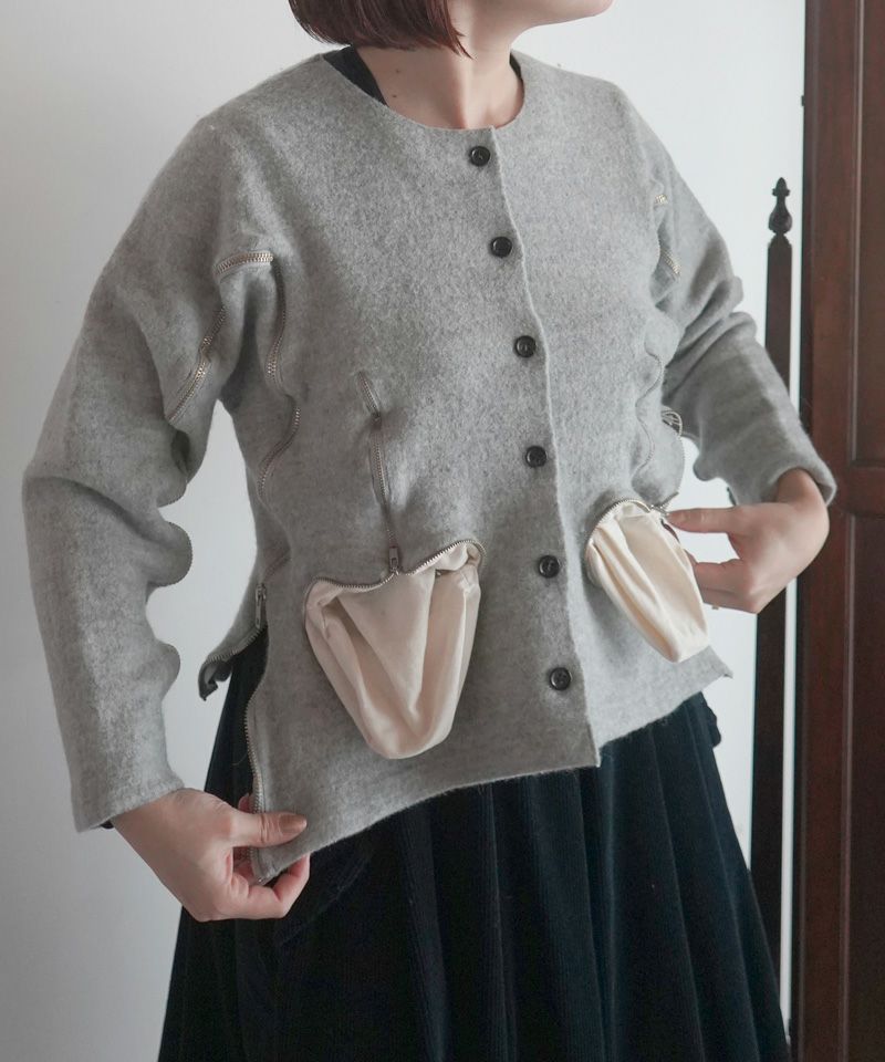 Pillings＞inside zip cardigan | MAKES ONLINE STORE