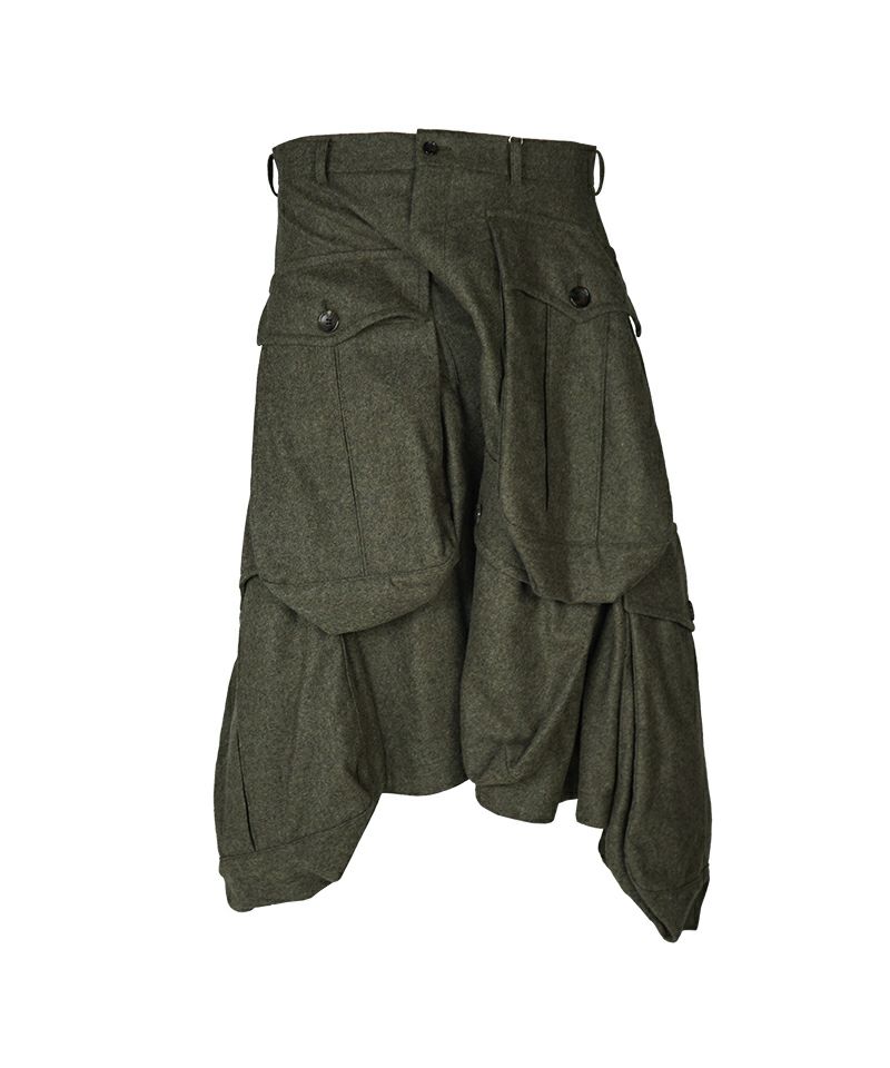 ＜COMME des GARCONS HOMME PLUS＞ウール／ナイロンフラノS-PT (v)