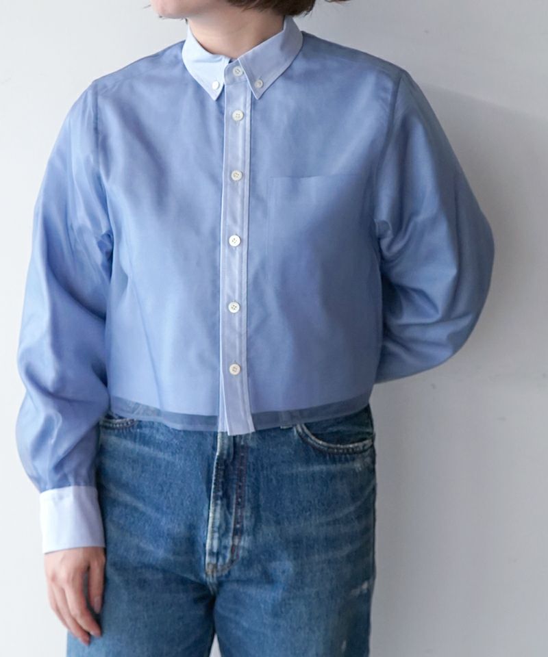 LAYERED OXFORD SHEER SHIRT
