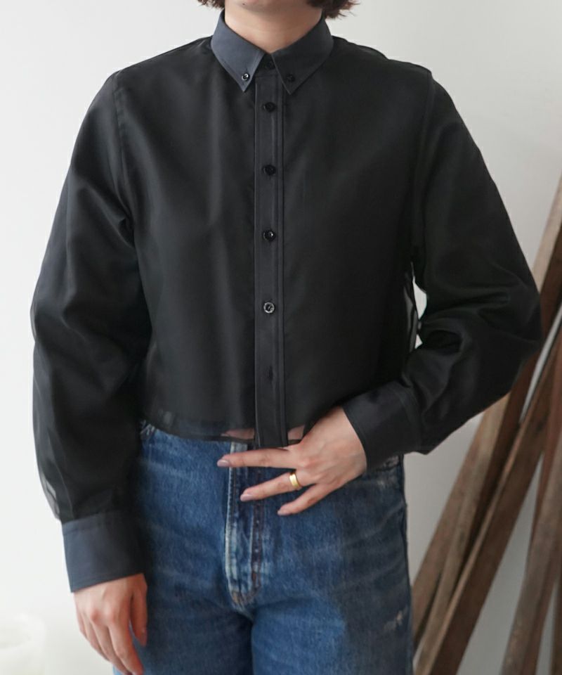 HYKE＞LAYERED OXFORD SHEER SHIRT | MAKES ONLINE STORE