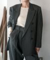HERRINGBONE PEAKED LAPEL DOUBLE JKT