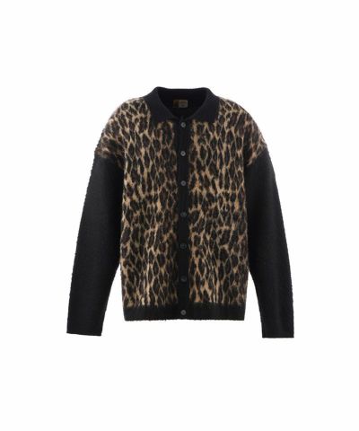 新品　Cardigan Jacket Animal Print SAINT MICHAEL＞KNIT CARDIGAN/LEOPARD/BLACK | MAKES ONLINE STORE