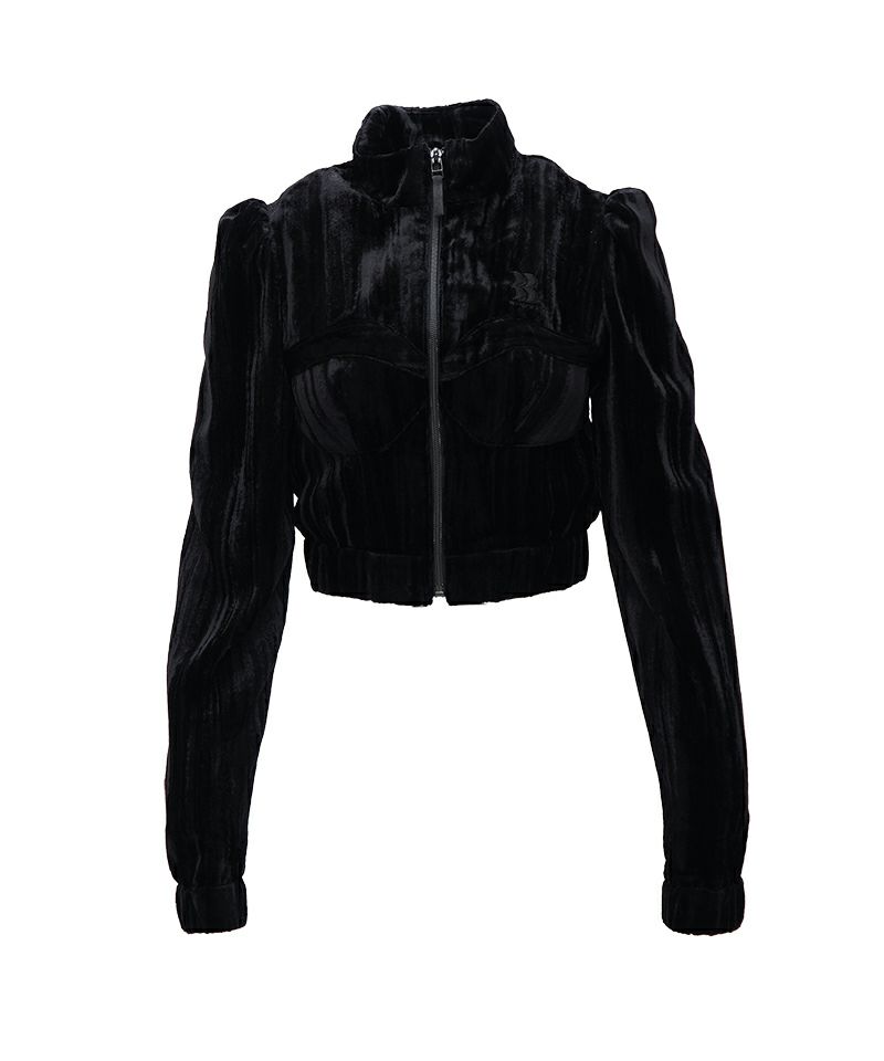 ＜BASICKS＞Stripe Velvet Cigarettes Shoulder Jacket