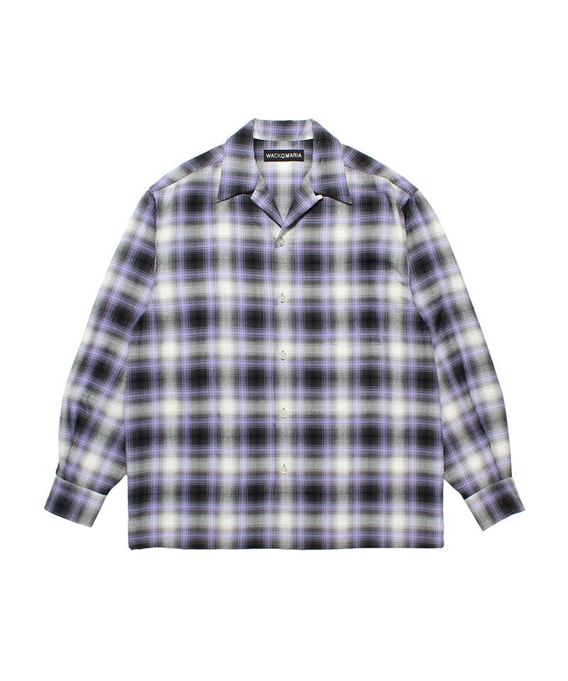 ＜WACKO MARIA＞OMBRE CHECK OPEN COLLAR SHIRT L/S(TYPE-1)