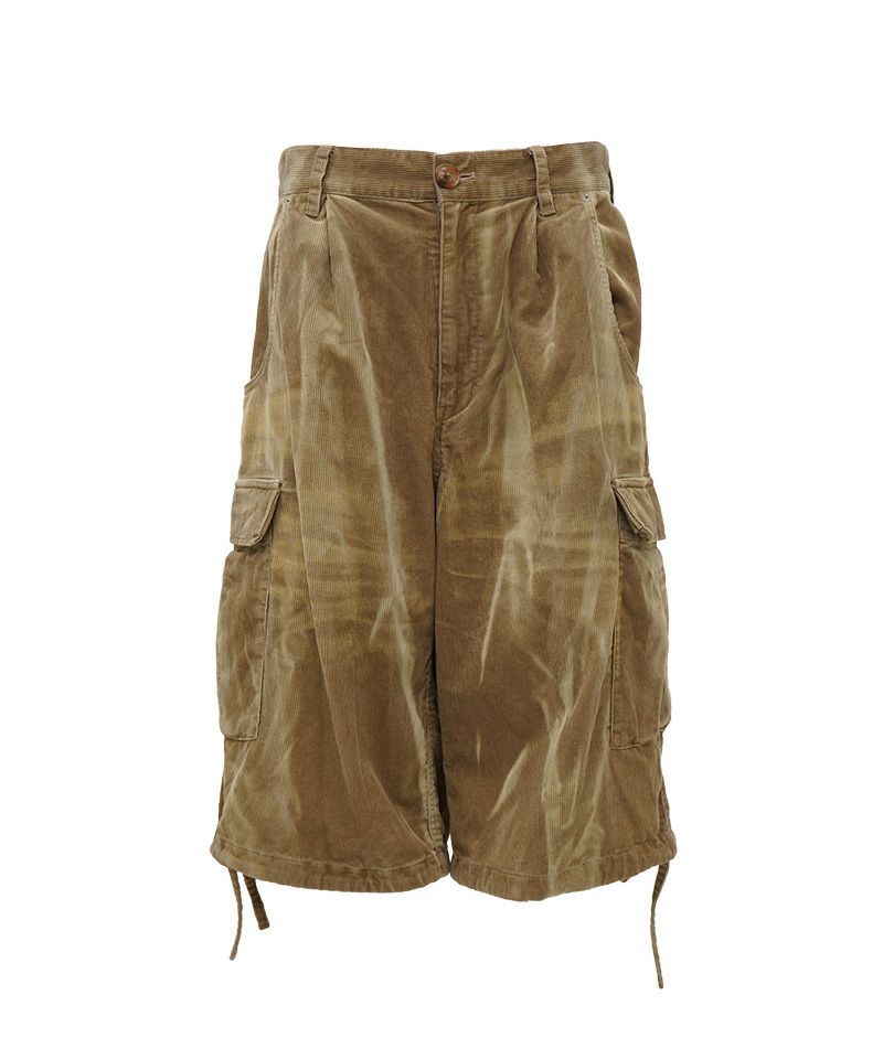 ＜KAMIYA＞Sun-Faded Corduroy Fatigue Bermuda Shorts