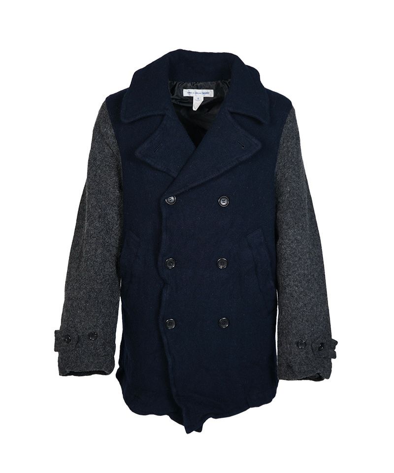 ＜COMMEdesGARCONS SHIRT＞wool nylon medium tweed garment treated COAT (FP-C502-051)