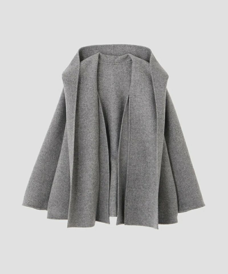 SUPER 100`S WOOL DOUBLE CLOTH HOODED CO