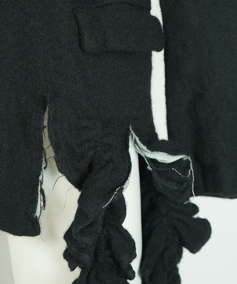 BLACK COMME des GARCONS＞ウール/ナイロンツイード中製品縮絨