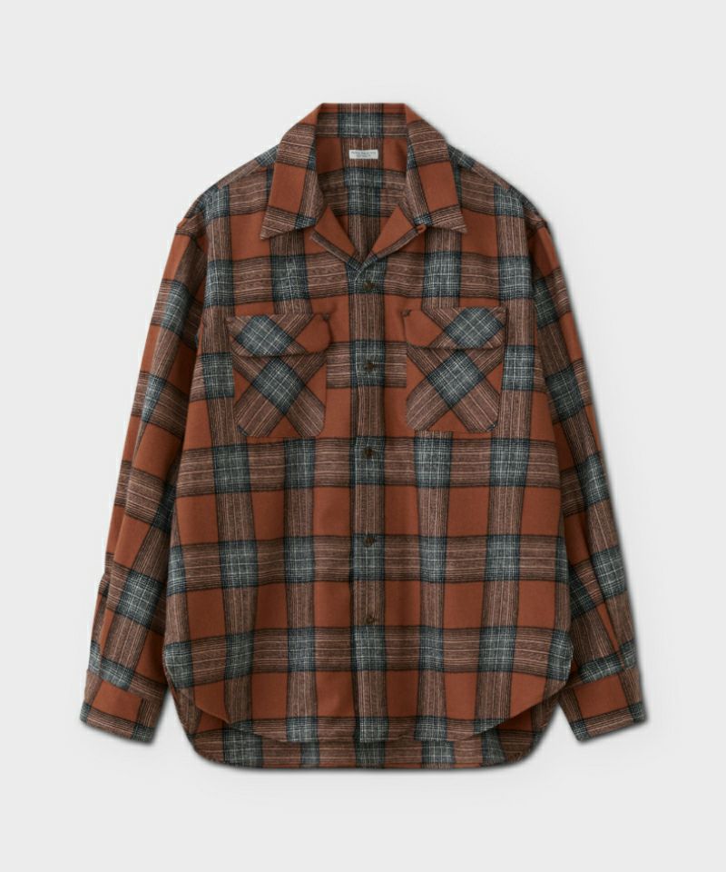 ＜PHIGVEL＞W/CA OMBRE OPEN CALLAR LS SHIRT