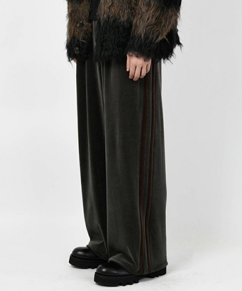 lad musician track pants トラックパンツ LAD MUSICIAN / T/C VELOUR 2TUCK TRACK PANTS / BLACK - LAD MUSICIAN