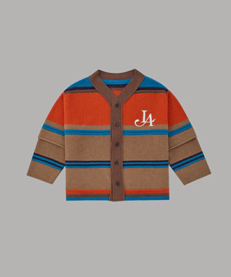 ＜ALWAYS OUT OF STOCK＞LA LOGO STRIPED CARDIGAN