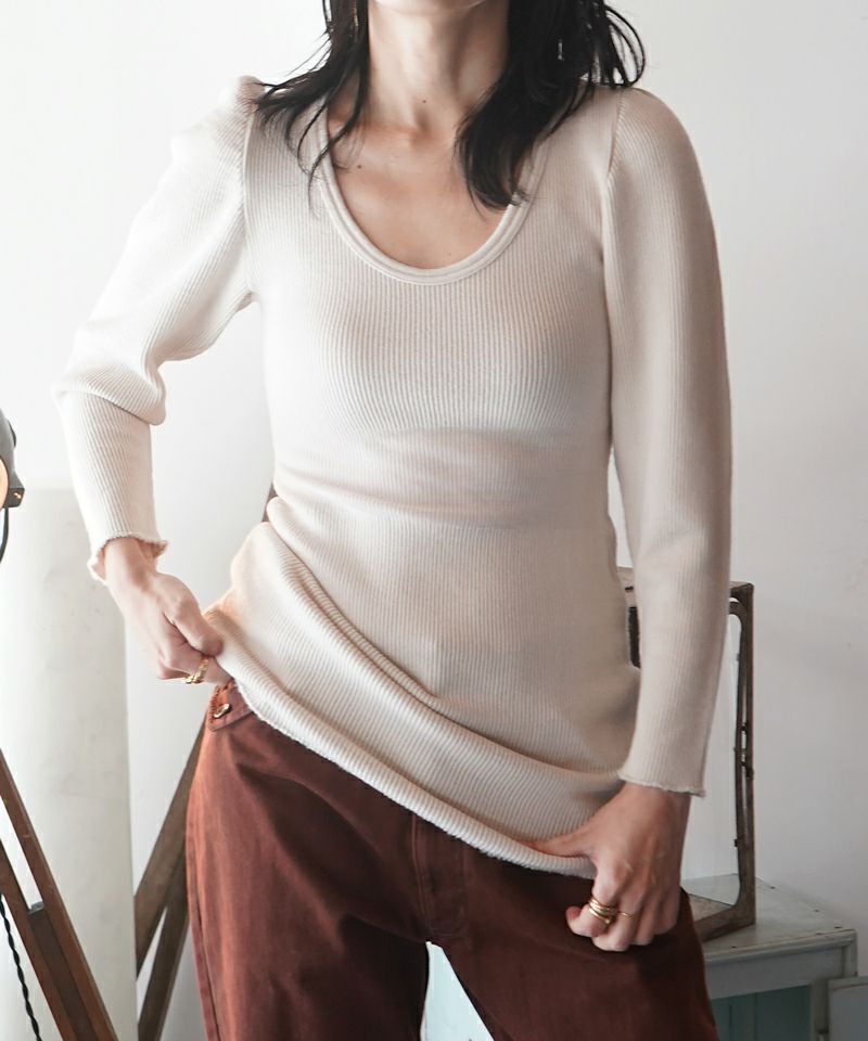 RIB STITCH U-NECK UNDERWEAR